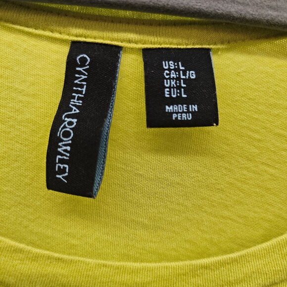Cynthia Rowley Womens Lime Green Short Sleeve Pullover Top Size L - Picture 4 of 6